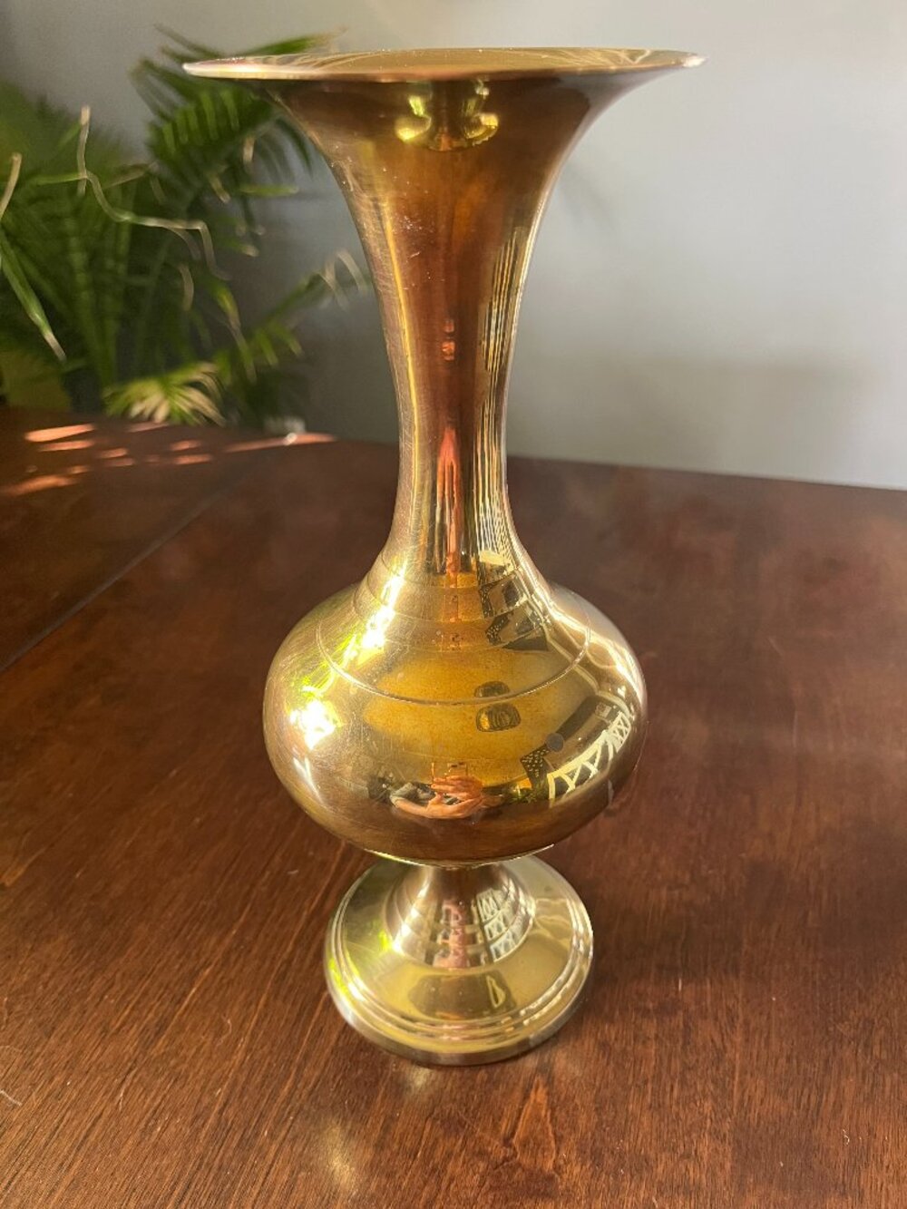 Vintage Solid Brass VASE Floral Home Accents Decor 10"